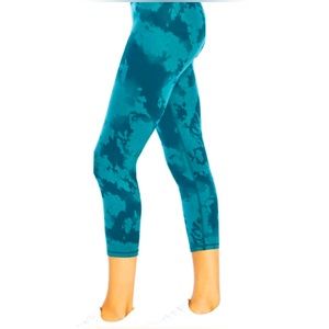 NWT Balance Collection Contender High Waist Mid Calf Capri Legging Tie Dye Storm